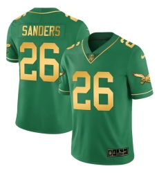 Men Philadelphia Eagles 26 Miles Sanders Green gold Vapor Untouchable Limited Stitched Football Jersey