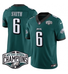 Men Philadelphia Eagles 6 DeVonta Smith Green 2024 NFC East Champions F U S E  Vapor Untouchable Limited Stitched Football Jersey