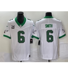 Men Philadelphia Eagles 6 DeVonta Smith White 2023 F U S E With C Patch Vapor Untouchable Stitched Football Jersey