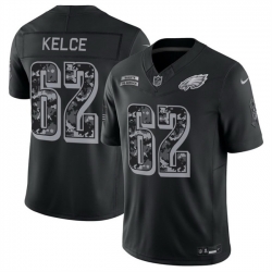 Men Philadelphia Eagles  62 Jason Kelce Black F U S E  2026 Salute to Service Limited Stitched Football Jersey
