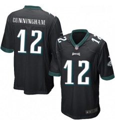 Mens Nike Philadelphia Eagles 12 Randall Cunningham Game Black Alternate NFL Jersey