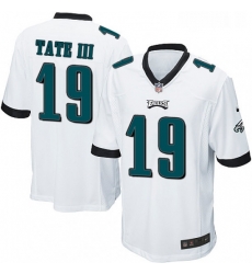 Mens Nike Philadelphia Eagles 19 Golden Tate III Game White NFL Jersey