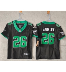 Women Philadelphia Eagles 26 Saquon Barkley Black Throwback F U S E Vapor Untouchable Limited Stitched Football Jersey Women Philadelphia Eagles 26 Saquon Barkley Black Throwback F U S E Vapor Untouchable Limited Stitched Football Jersey