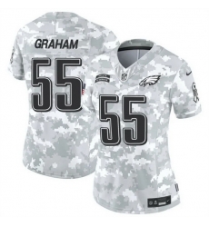 Women Philadelphia Eagles 55 Brandon Graham 2024 F U S E Arctic Camo Salute To Service Limited Stitched Jersey