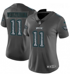 Womens Nike Philadelphia Eagles 11 Carson Wentz Gray Static Wentzylvania Vapor Untouchable Limited NFL Jersey