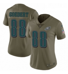 Womens Nike Philadelphia Eagles 88 Dallas Goedert Limited Olive 2017 Salute to Service NFL Jersey