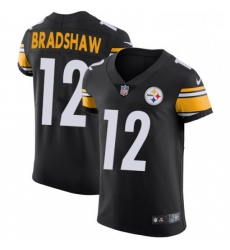 Mens Nike Pittsburgh Steelers 12 Terry Bradshaw Black Team Color Vapor Untouchable Elite Player NFL Jersey