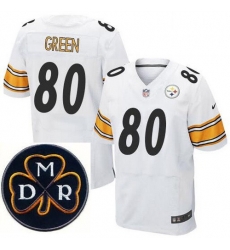 Men's Nike Pittsburgh Steelers #80 Ladarius Green Elite White NFL MDR Dan Rooney Patch Jersey