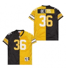 Men's Pittsburgh Steelers Jerome Bettis #36 Gold Black Split Stitched NFL Football Jersey