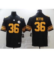 Nike Pittsburgh Steelers 36 Jerome Bettis Black Color Rush Limited Jersey