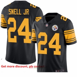 Steelers 24 Benny Snell Jr  Black Youth Stitched Football Limited Rush Jersey