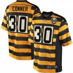 Youth Nike Pittsburgh Steelers 30 James Conner Elite YellowBlack Alternate 80TH Anniversary Throwback NFL Jersey