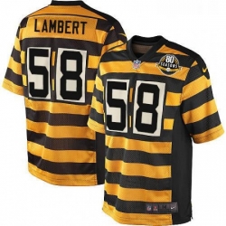 Youth Nike Pittsburgh Steelers 58 Jack Lambert Limited YellowBlack Alternate 80TH Anniversary Throwback NFL Jersey