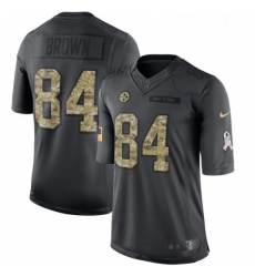 Youth Nike Pittsburgh Steelers 84 Antonio Brown Limited Black 2016 Salute to Service NFL Jersey