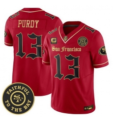 Men San Francisco 49ers 13 Brock Purdy Gothic Edition Red Black Vapor Limited Jersey Men San Francisco 49ers 13 Brock Purdy Gothic Edition Red Black Vapor Limited Jersey