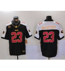 Men San Francisco 49ers 23 Christian McCaffrey Black F U S E  Mexico With Gate Bridge Patch Vapor Limited Stitched Football Jersey 1