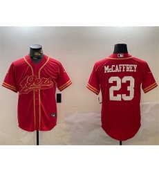 Men San Francisco 49ers 23 Christian McCaffrey Red Cool Base Stitched Baseball Jersey