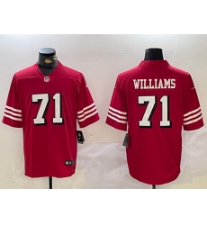 Men San Francisco 49ers 71 Trent Williams Red Vapor Untouchable Limited Stitched Football Jersey 1