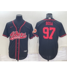 Men San Francisco 49ers 97 Nick Bosa Black Cool Base Stitched Baseball Jersey