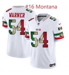 Men San Francisco 49ers Joe Montana #16 White 2025 F U S E Mexico Vapor Limited Stitched Football Jersey Men San Francisco 49ers Joe Montana #16 White 2025 F U S E Mexico Vapor Limited Stitched Football Jersey