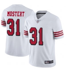 Men's Nike San Francisco 49ers 31 Raheem Mostert White Rush Limited Player NFL Jersey