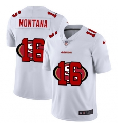 Nike 49ers 16 Joe Montana White Shadow Logo Limited Jersey