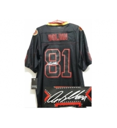 Nike San Francisco 49ers 81 Anquan Boldin Black Elite Light Out Signed NFL Jersey