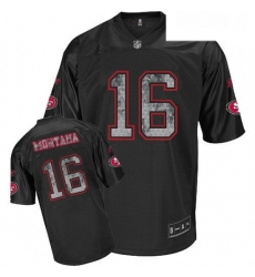 Reebok San Francisco 49ers 16 Joe Montana Replica Sideline Black United Throwback NFL Jersey