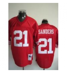 San Francisco 49ers 21 Deion sanders red Jerseys throwback