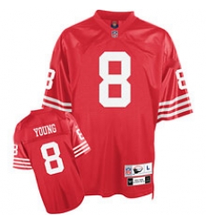 San Francisco 49ers 8 Steve Young Premier Team Color Throwback red Jersey