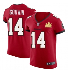 Men Tampa Bay Buccaneers 14 Chris Godwin Men Super Bowl LV Champions Patch Nike Red Vapor Elite Jersey