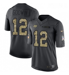 Mens Nike Tampa Bay Buccaneers 12 Chris Godwin Limited Black 2016 Salute to Service NFL Jersey