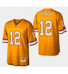 Tampa Bay Buccaneers #12 Tom Brady Legacy Throwback Orange Jersey