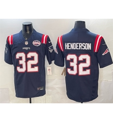 Men New England Patriots 32 TreVeyon Henderson Navy F U S E 2025 AFC East Championship Patch Vapor Limited Stitched Football Jersey Men New England Patriots 32 TreVeyon Henderson Navy F U S E 2025 AFC East Championship Patch Vapor Limited Stitched Football Jersey