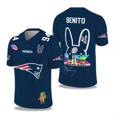 Men New England Patriots Navy 2025 2026 Bowl LX Print Jersey Men New England Patriots Navy 2025 2026 Bowl LX Print Jersey