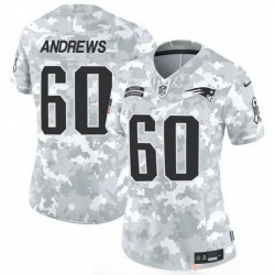 Women New England Patriots 60 David Andrews 2024 F U S E Arctic Camo Salute To Service Limited Stitched Jersey