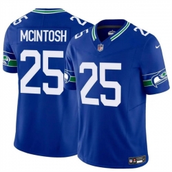 Men Seattle Seahawks 25 Kenny McIntosh Royal 2024 F U S E Throwback Vapor Limited Stitched Football Jersey