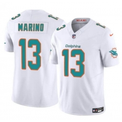 Men Miami Dolphins 13 Dan Marino White 2023 F U S E Vapor Limited Stitched Football Jersey