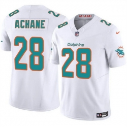 Men Miami Dolphins 28 De 27Von Achane White 2024 F U S E Vapor Limited Stitched Football Jersey