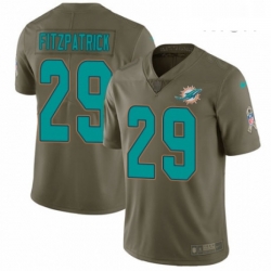 Mens Nike Miami Dolphins 29 Minkah Fitzpatrick Limited Olive 2017 Salute to Service NFL Jersey
