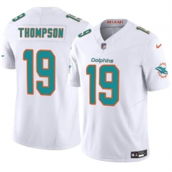 Youth Miami Dolphins 19 Skylar Thompson White 2023 F U S E Vapor Limited Stitched Football Jersey