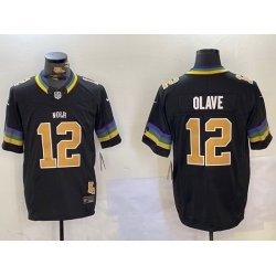 Men New Orleans Saints 12 Chris Olave Black 2024 F U S E Vapor Limited Stitched Jersey 1