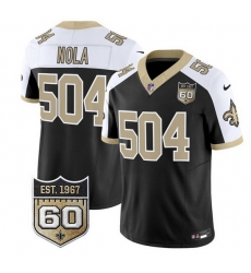 Men New Orleans Saints 504 Nola Black Alternate F U S E 60th Anniversary Patch Vapor Limited Stitched Football Jersey Men New Orleans Saints 504 Nola Black Alternate F U S E 60th Anniversary Patch Vapor Limited Stitched Football Jersey