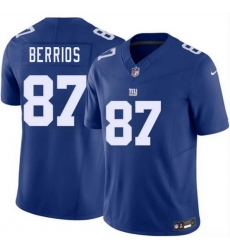 Men New York Giants  87 Braxton Berrios Blue 2026 F U S E  Vapor Untouchable Limited Stitched Jersey