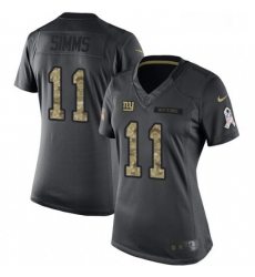 Womens Nike New York Giants 11 Phil Simms Limited Black 2016 Salute to Service NFL Jersey