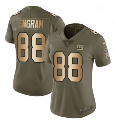 Womens Nike New York Giants 88 Evan Engram Limited OliveGold 2017 Salute to Service NFL Jersey