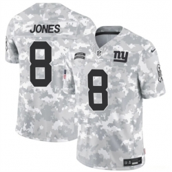 Youth New York Giants 8 Daniel Jones 2024 F U S E Arctic Camo Salute To Service Limited Stitched Football Jersey