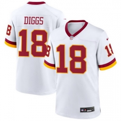 Men Washington Commanders  18 Stephon Diggs White Vapor Limited Stitched Football Jersey