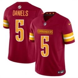 Youth Washington Commanders 5 Jayden Daniels Burgundy 2024 Draft F U S E Vapor Limited Stitched Football Jersey