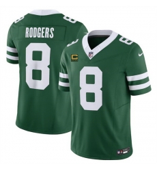 Men New York Jets 8 Aaron Rodgers Green 2024 F U S E  With 4 Star C Patch Vapor Limited Stitched Jersey